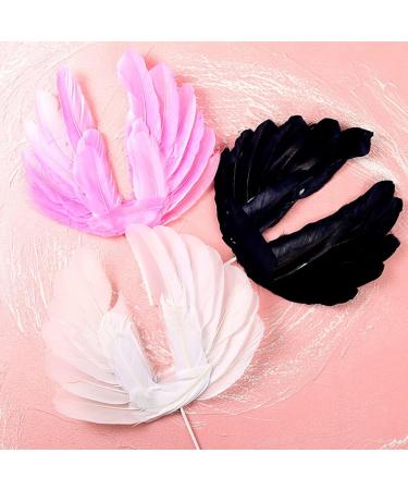 6 Pcs Imitation Feather Cake Toppers Angel Wing Cake Topper Wedding Cake Toppers Tea Party Cake Decorations Birthday Cake Toppers for Baby Shower - Buy Online on SooperMarket.com