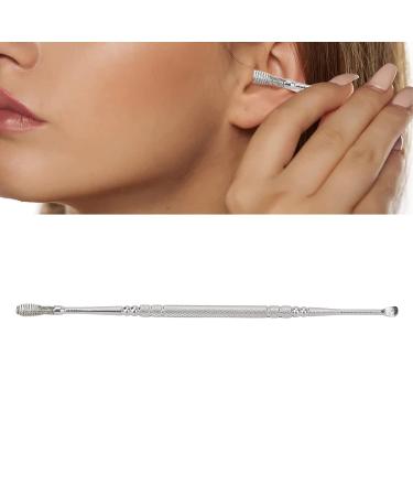Stainless Steel Double Head Ear Spoon - Ergonomic Design for Itch Relief - Spiral Spring Ear Pick (Silver) - Buy Online on SooperMarket.com