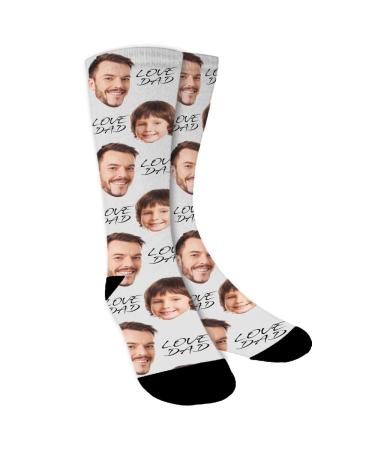 Aolun socks personalized photo socks individual take your photo in socks for men black & gray: S/m (women 4-6.5/men 4-8)/couple