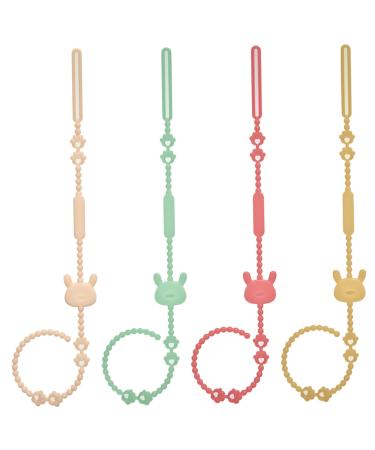 Pacifier Holder Clip 4pcs Safer Silicone Pacifier Clips Stretchable Adjustable Toy Straps for Baby Briefs Baby Pacifier Clips