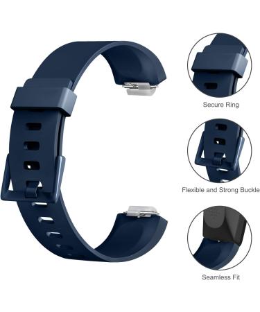 Vancle 3 Pack Silicone Sport Replacement Bracelets for Fitbit Inspire HR Inspire & Inspire 2 - Black Marine Blue Gray - Buy Online on SooperMarket.com