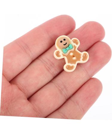 ABOOFAN 120 Pcs Christmas Accessories Christmas Gingerbread Man Decor Christmas Gingerbread Ornaments Christmas Flatback Embellishments Mini Doll Diy Accessory Resin Self Made Button - Buy Online on SooperMarket.com