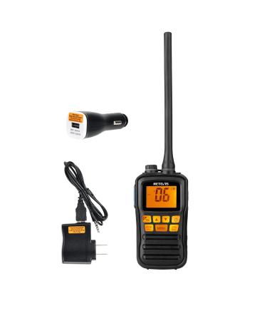 Retevis RM01 Handheld Marine Radio Marine Two-Way Radios USB Charging Floating IP67 Waterproof NOAA Weather Alert Ship to Shore Radio for Boats(1 Pack)