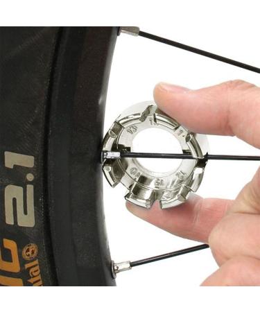 Goabroa Spoke Wrench, Hard Steel 8 Way Bike Rim Truing Tool for Adjust Bicycle Wheel Tension