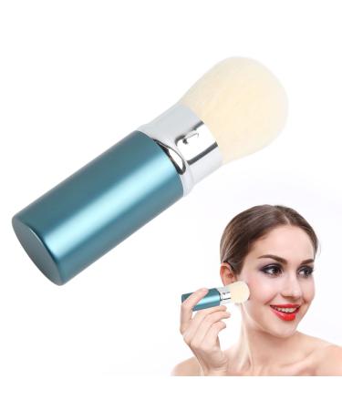 Blue Stretchable Makeup Brush with Cover Skin Friendly Soft Cosmetic Brush with Dense Bristles Portable Multifunctional Beauty Brush for Loose Powder Blush Foundation Eyeshadow