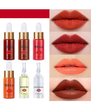 Reddhoon BB Lips Serum Kit: Semi Permanent Lip Pigment Treatment with 4 Colors Liquid Pigments, Exfoliating Gel, and Booster - Buy Online on SooperMarket.com