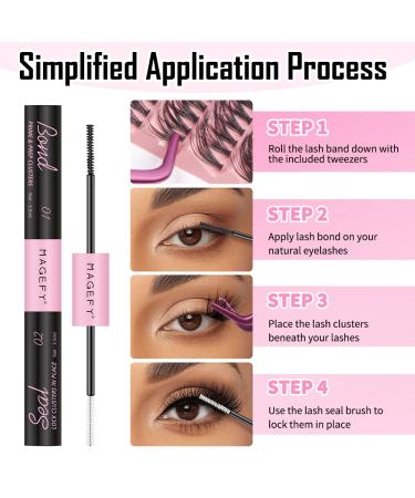 DIY Lash Extension Kit - 200pcs Individual Cluster Lashes (30D & 40D 8-16mm) | D Curl Eyelash Extensions with Bond Seal & Applicator Tool - Perfect for Home Use - Buy Online on SooperMarket.com