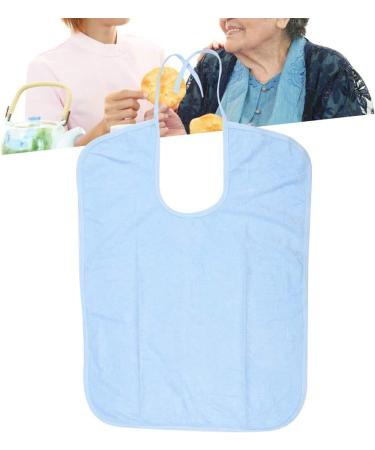 Adult Bib Elderly Waterproof Bib Adult Mealtime Saliva Towel Dining Apron Clothes Protector for Bedridden Inconvenient People(Light Blue M) - Buy Online on SooperMarket.com