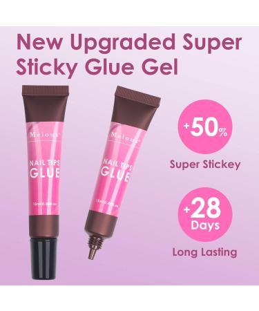 Nail Tips Glue Gel Pcs Melous Solid Gel Nail Glue for Acrylic Nail Tips Press on Nails Long Lasting U V Glue Gel for Nail Extension A0-2 Pcs Nail Tip Glue - Buy Online on SooperMarket.com