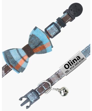 Tagme Cat Collar with Names & Phone Number - Safety Closure & Bell - Haunted Blue - 1 Pack - Buy Online on SooperMarket.com