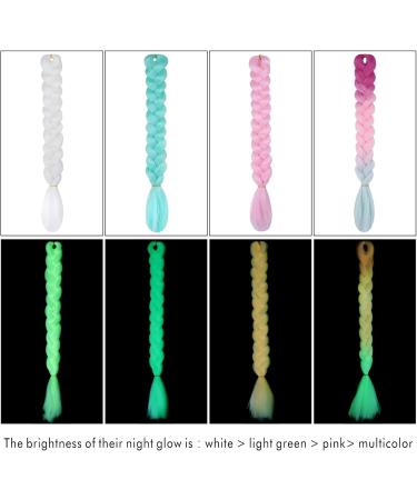 Huiguli Braiding Hair Extension Grow in the Dark for Women Fluorescent Ombre Jumbo Braiding Wigs Kanekalon for Twist Braiding for Women (Green) - Buy Online on SooperMarket.com
