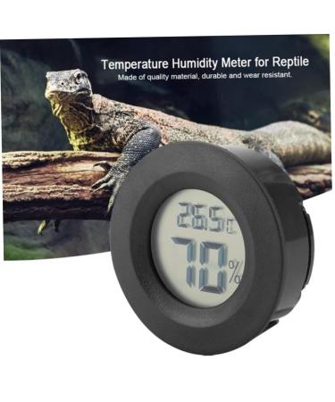 IPLUSMILE 5ST CELSIUS Repticip Terrarium Accessories | Round Moisture & Temperature Display | Glass Minitians for Reptiles | 4.5x1.5cm Black - Buy Online on SooperMarket.com