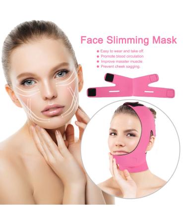 Face Slimming V Face Line Belt | Breathable Chin Lift Up Anti Wrinkle Sleep Strap - Red - Buy Online on SooperMarket.com