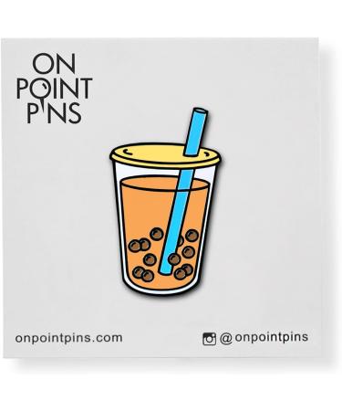 On Point Pins Boba Bubble Thai Tea Tapioca Pearl Milk Tea Brooch Badge Enamel Lapel Pin - Buy Online on SooperMarket.com