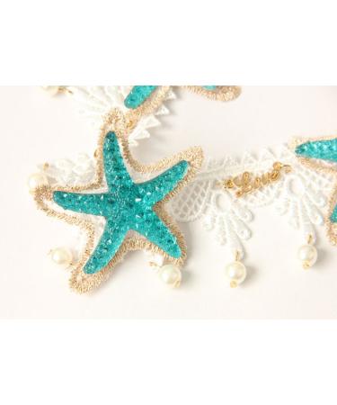 Boho Wedding Flower Head Wreath Mermaid Sea Star Hair Accessory - Color 2-Lace St - Buy Online on SooperMarket.com