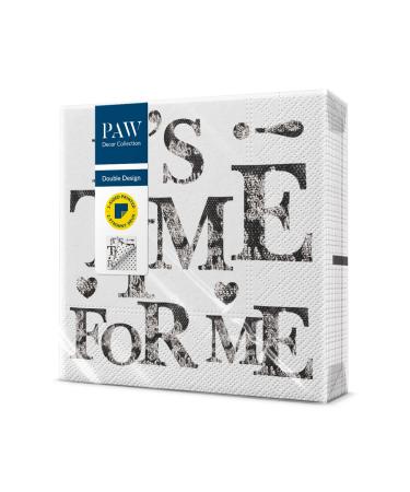 PAW - napkins 3 -layer (33 x 33 cm) I 20 pieces I Perfect for birthdays parties weddings communion and celebrate i paper napkins printed on both sides I inscriptions points i time for dots