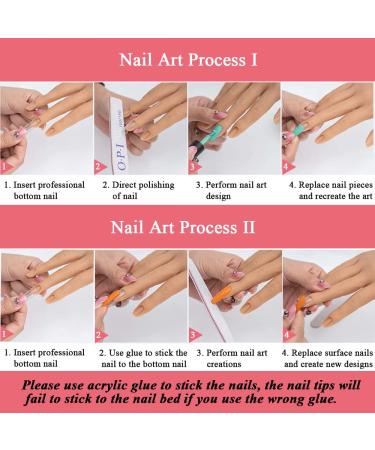 Silicone Nail Practice Hand with 50Pcs Nail Tips - Realistic Acrylic Nails Mannequin (Right Hand) - Buy Online on SooperMarket.com