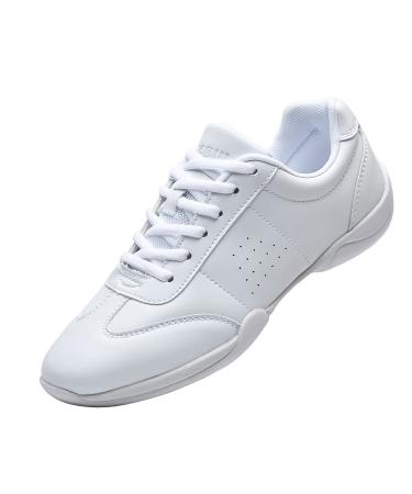 DADAWEN Women's Cheerleading Shoes Girls Sneakers Yoga Training Shoes White 35 EU White