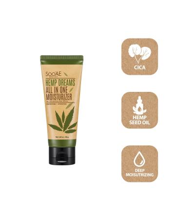 Soo'AE Hemp Dreams All In One Moisturizer Face Cream 2.82 oz. - Nutrient Rich Hemp Seed Oil Facial Cream with Cica, Madecassoside & Niacinamide - Buy Online on SooperMarket.com