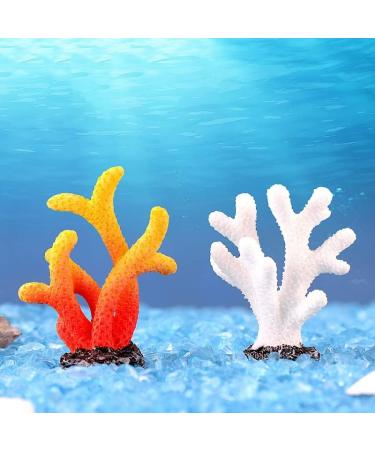 Movoja 2 Pieces Aquarium Decoration Corals - Fresh & Saltwater Decor - Vibrant 5 Red Coral for Aquaristics - Buy Online on SooperMarket.com