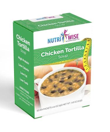 NutriWise - Chicken Tortilla Protein Soup | 7/Box | Healthy Nutritious Diet Soup | Meal Replacement | Hunger Control | Low Fat - Low Sugar - 100 Calorie - Low Carb