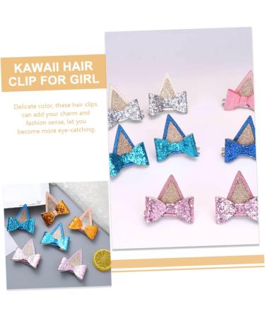MUSISALY 6 Pairs Hair Bow Barrettes Kawaii Hair Clips Glitter Bowknot Hairpin Cute Hair Supplies Glitter Hair Clips Ear Bow Hair Barrettes Hair Pin Hair Clips for Girl Bow Hair Clip Fabric - Buy Online on SooperMarket.com