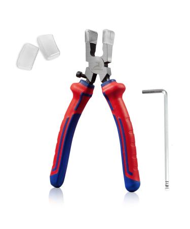 GOLD DEER 8 Glass Running Pliers for Cutting Glass Curved Jaws Glass Cutting Tools with Rubber Tips and Allen Key  Heavy Duty Key Fob Pliers for Key Fob Hardware Install and Stained Glass Work