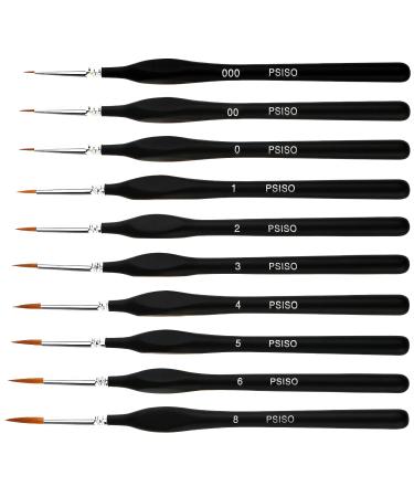 10 PCS Miniature Paint Brushes Kit  Fine Detail Painting Brush Micro Professional Tiny Paints Brush Set for Watercolor  Oil  Face  Acrylic  Nail  Line Drawing  Scale Model Painting  by PSISO
