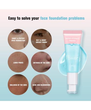 24ml Super Hydrate Primer with Hyaluronic Acid - Gel-Based Hydrating Face Primer for Smooth Skin & Long-Lasting Makeup - Moisturizing Foundation Primer for All Skin Types (Green - Buy Online on SooperMarket.com