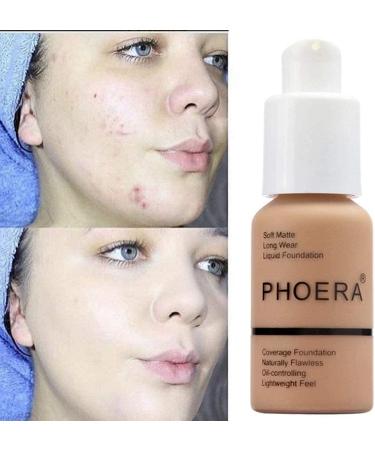 Phoera Full Coverage Foundation 108 TAN 30ml - Oil Control, Long Lasting Concealer Cream - Buy Online on SooperMarket.com