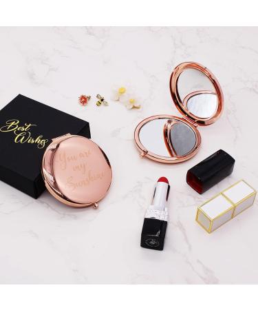 Personalized Rose Gold Compact Mirror - Unique Gift for Aunt | Aunt Quote | Meaningful Birthday Present from Niece - Buy Online on SooperMarket.com