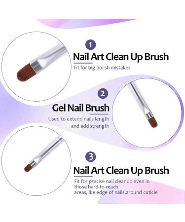 Lusofie 8Pcs Nail Clean Up Brush Set for Gel and Acrylic Nails - Oval Flat Brushes for Home and Salon Use - Buy Online on SooperMarket.com
