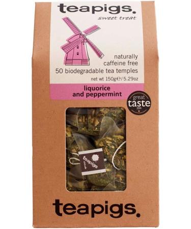 Teapigs Lemon and Ginger Tea Bags Made With Whole Leaves (1 Pack of 50 Tea Bags) & Teapigs Liquorice and Peppermint Tea Made With Whole Flowers (1 Pack of 50 Tea Bags) + Peppermint Tea 125 g (Pack of 1) - Buy Online on SooperMarket.com