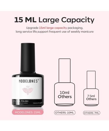 Modelones Gel Nail Polish 15ML Pink Gel Polish Soak Off LED Color Gel Home DIY Professional Salon Manicure Infinite Shine 28 Day Long Lasting 0.5 Fl Ounce - Buy Online on SooperMarket.com