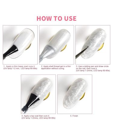 RARJSM Pearl Gel Nail Polish Set - 6 Colors Pearlescent Shell Glitter | White Gold Pink Green Purple Shimmer | Mermaid Nail Gel Soak Off | DIY Manicure with Swirl Thread Effect | LED UV Curing Required - Buy Online on SooperMarket.com