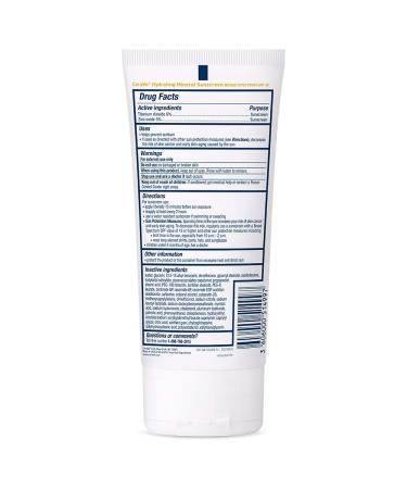 CeraVe 100% Mineral Sunscreen SPF 30 | Body Sunscreen for Sensitive Skin | 5 oz - With Zinc Oxide, Titanium Dioxide, Hyaluronic Acid, and Ceramides - Buy Online on SooperMarket.com
