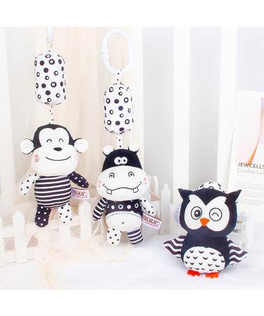 Eikada Baby Rattling Toys - High Contrast Black & White Newborn Plush Toys for Car Seat Baby Bed & Stroller (3 Pack) - Buy Online on SooperMarket.com