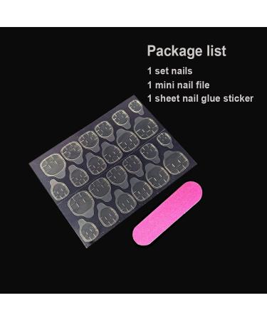 24pcs UV Shiny Red Square Fake Nails Kit - Short False Nail Tips for Office & Home Wear - Buy Online on SooperMarket.com
