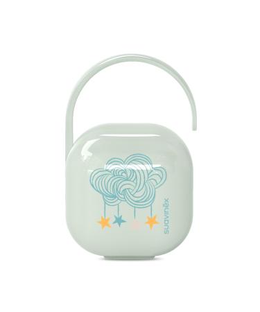 Suavinex pacifier holder for baby pacifier box for 2 pacifiers pacifier bag 0 months storage pacifier holder case with flexible handle color dreams blue dreams - blue