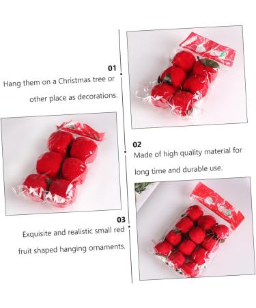 Zerodeko 18pcs Christmas Apple Pendant Xmas Party Supplies Fruit Xmas Ornaments Christmas Tree Fruit Decorations Christmas Tree Ornaments Home Decorations Party Bag Fabric 6cm Red - Buy Online on SooperMarket.com
