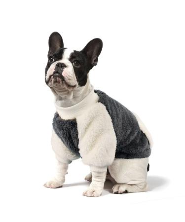 Namsan dog sweater for small dogs winter dog sweater with pick-up design warm fleece dog sweater for small dogs/puppy gray l l gray