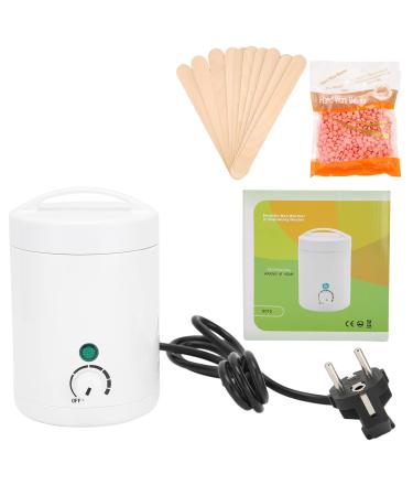 Wax set wax warmer for hair removal with rose wax beans and wooden rod household wax warmer set with adjustable temperature for eyebrows legs armpits bikini hair