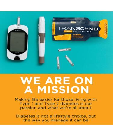 Transcend Glucose Gel Packs - Orange - 15 Pack (1.1oz Each) - FSA/HSA Eligible - Made in USA - Blood Sugar Support for Diabetics - Buy Online on SooperMarket.com