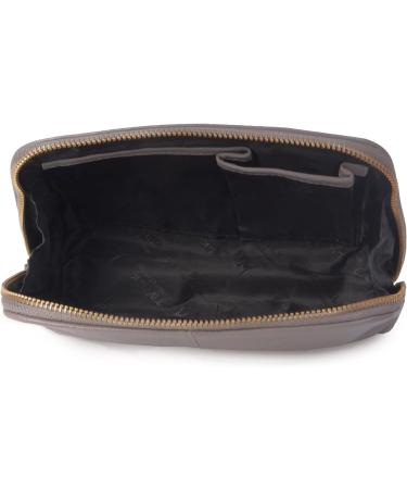 Catwalk Collection Handbags | Ladies Leather Makeup Bag | Medium Cosmetic Bag - Emma in Grey - Ideal for Handbag Essentials - Buy Online on SooperMarket.com