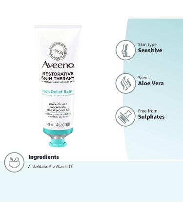 Aveeno Restorative Skin Therapy Itch Relief Balm 4 oz - Soothing Moisturizer for Dry, Itchy Skin - Buy Online on SooperMarket.com