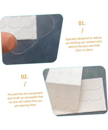 FOMIYES 60pcs Ear Stickers - Corrector De Ojeras | Cosmetic Ear Tape - Transparent Ear Patch | Vertical Ear Tape for Erect Elf Ears | White 4x16cm - Buy Online on SooperMarket.com