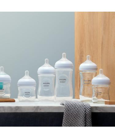 Philips Avent Natural Response Glass Baby Bottles - 240ml BPA-Free 2-Pack for Newborns (1 Month+) - Model SCY933/02 - Buy Online on SooperMarket.com