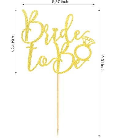 Arthsdite Bride to Be Cake Topper with Ring Bridal Shower Cake Pick Decorations for Wedding Engagement Theme Bachelorette Party Supplies - Gold Glitter - Buy Online on SooperMarket.com