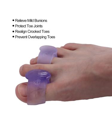 4 Pairs Silicone Toe Separators for Hallux Valgus Relief - Purple - Buy Online on SooperMarket.com