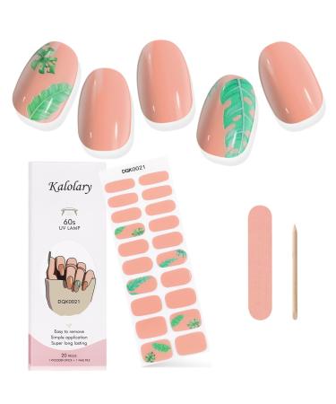 Kalolary Gel Nail Polish Strips Nail Gel Art Sticker Waterproof Full Nail Wraps Decal Sets with Nail File and Stick for Women Girls Nail Art Decor (UV/LED Lamp Required) (Light Pink)